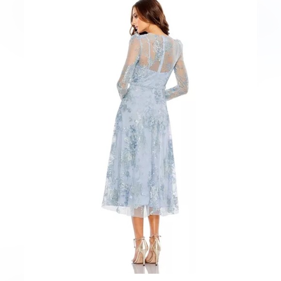 Mac Duggal Light Blue Floral Maxi Dress - Picture 4 of 12